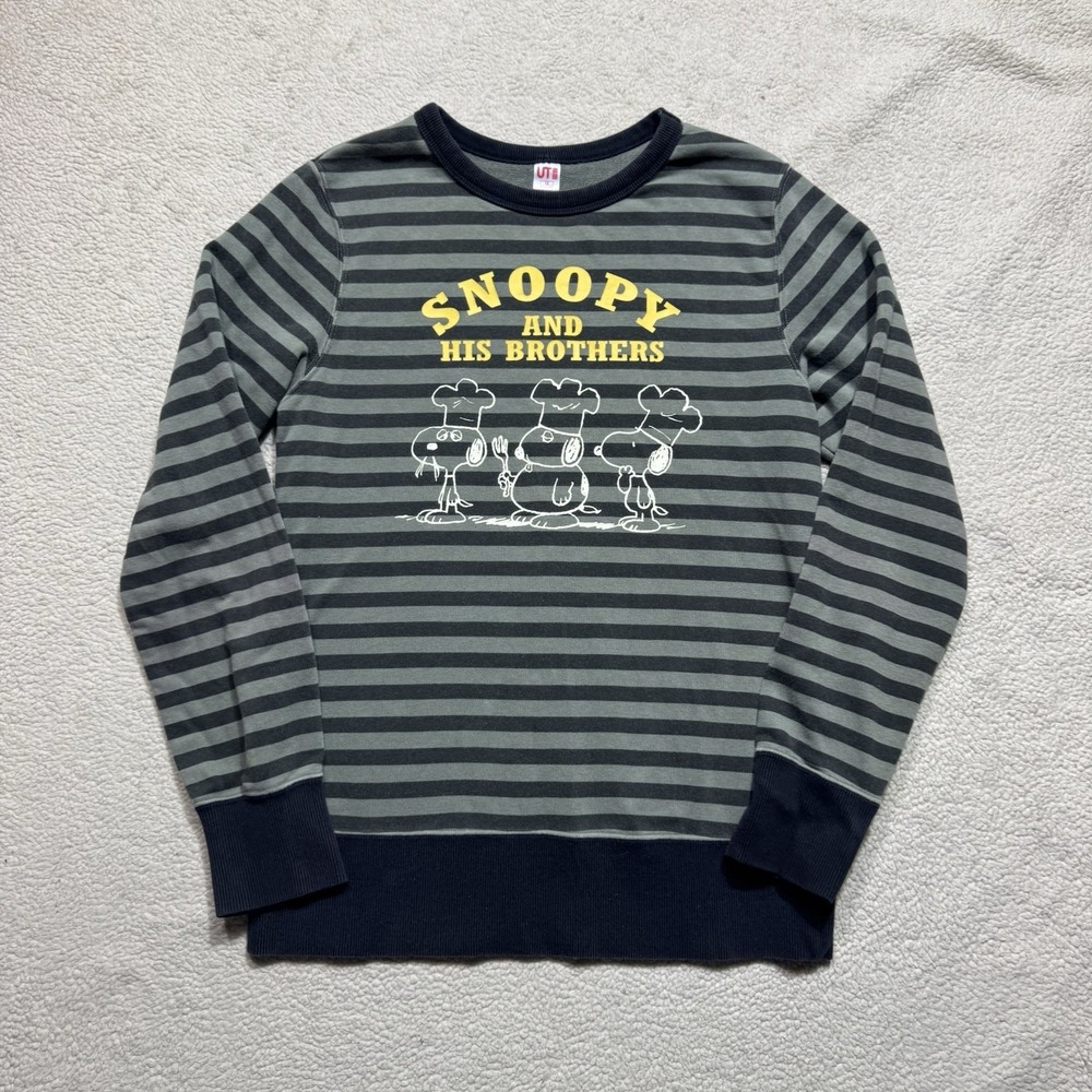 Uniqlo x Peanuts UT Top Kids 12 Striped Long‎ Sleeve Snoopy And His Brothers Tee